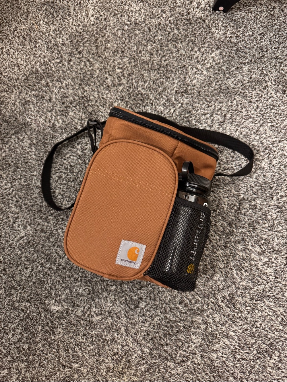 NWOT Carhartt Brown Crossbody Lunchbox with Bottle Pocket